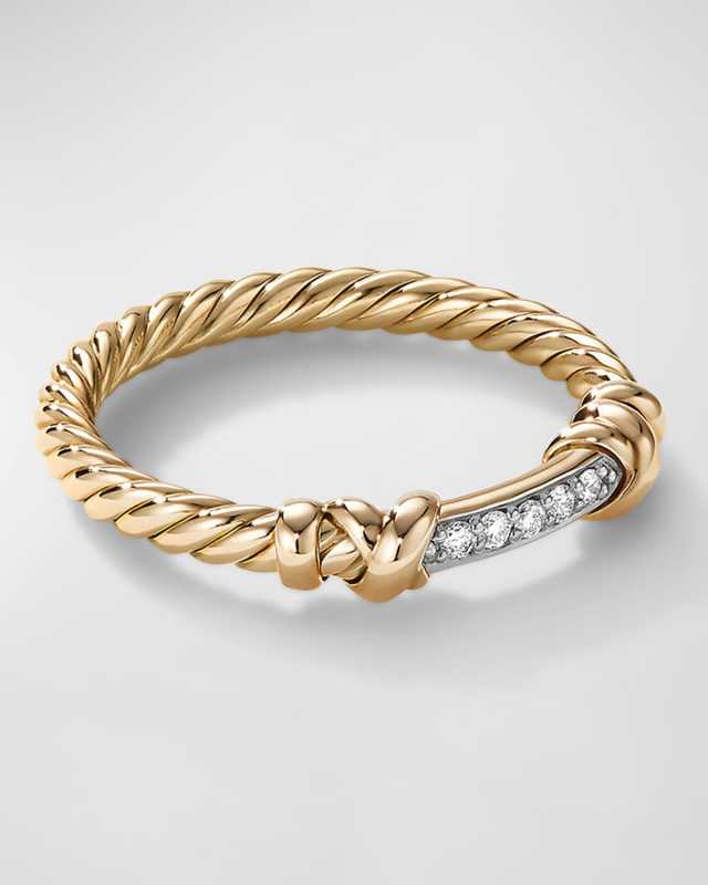 Petite Helena Wrap Ring with Diamonds in 18K Gold, 4mm